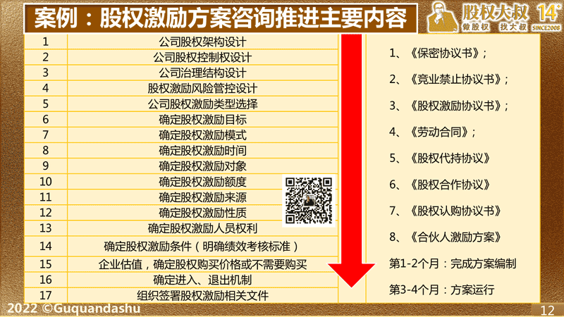 (案例：股权激励方案咨询推进主要内容)